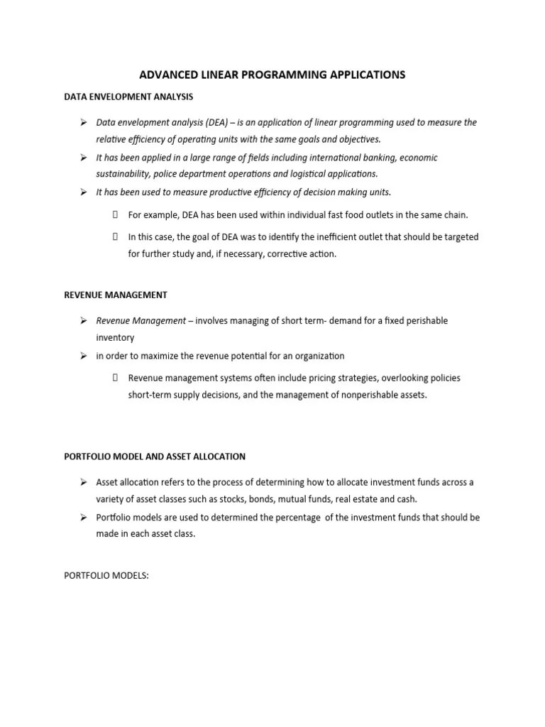 Module 3. Advanced Linear Programming Applications | PDF | Supply Chain ...