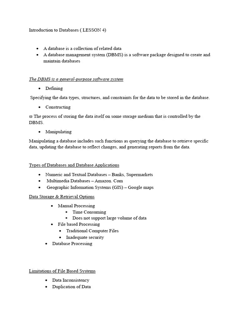Lesson 4 | PDF | Databases | Conceptual Model