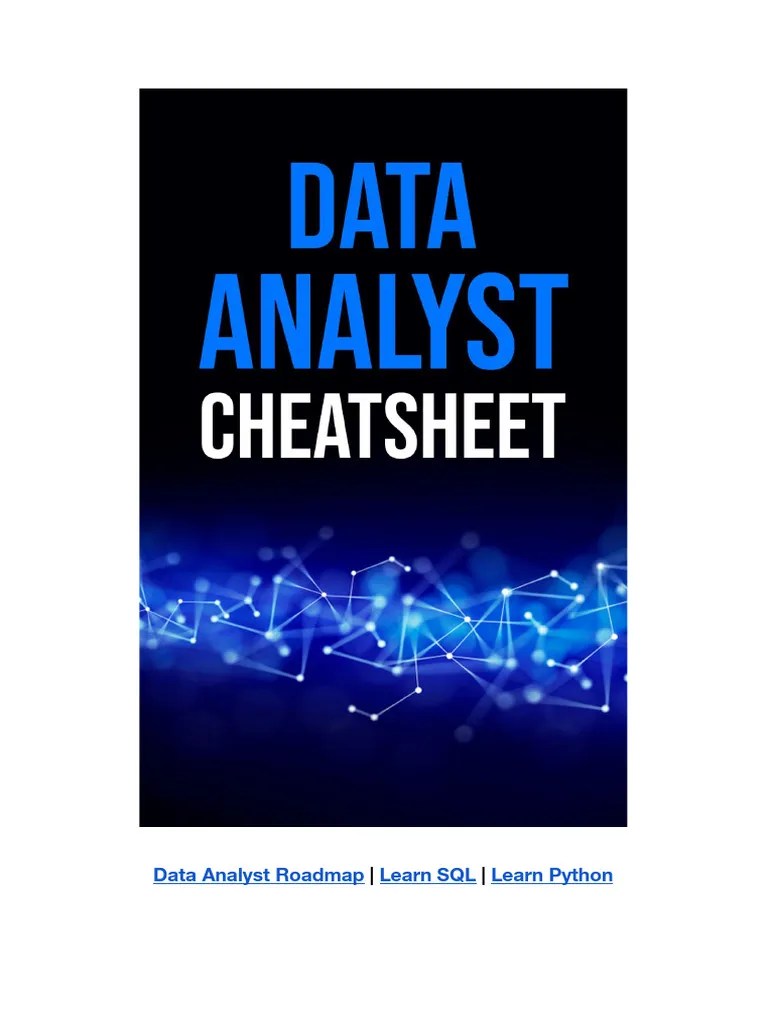 Data Analyst Cheatsheet | PDF