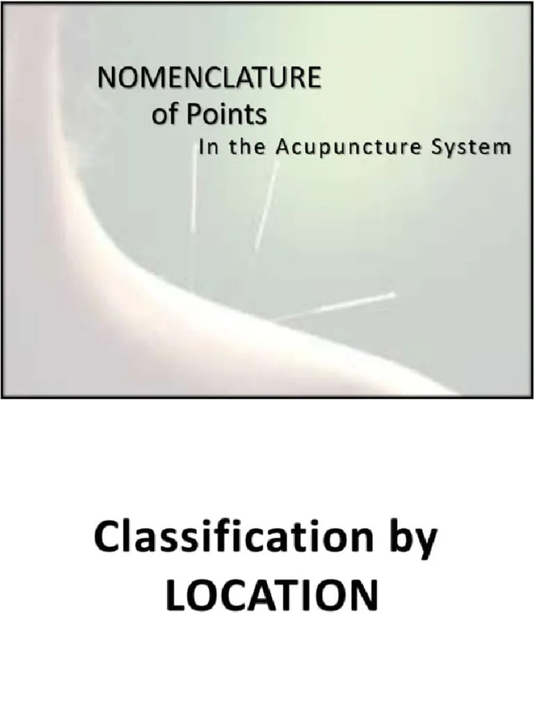 Acupuncture Point - Nomenclature | PDF
