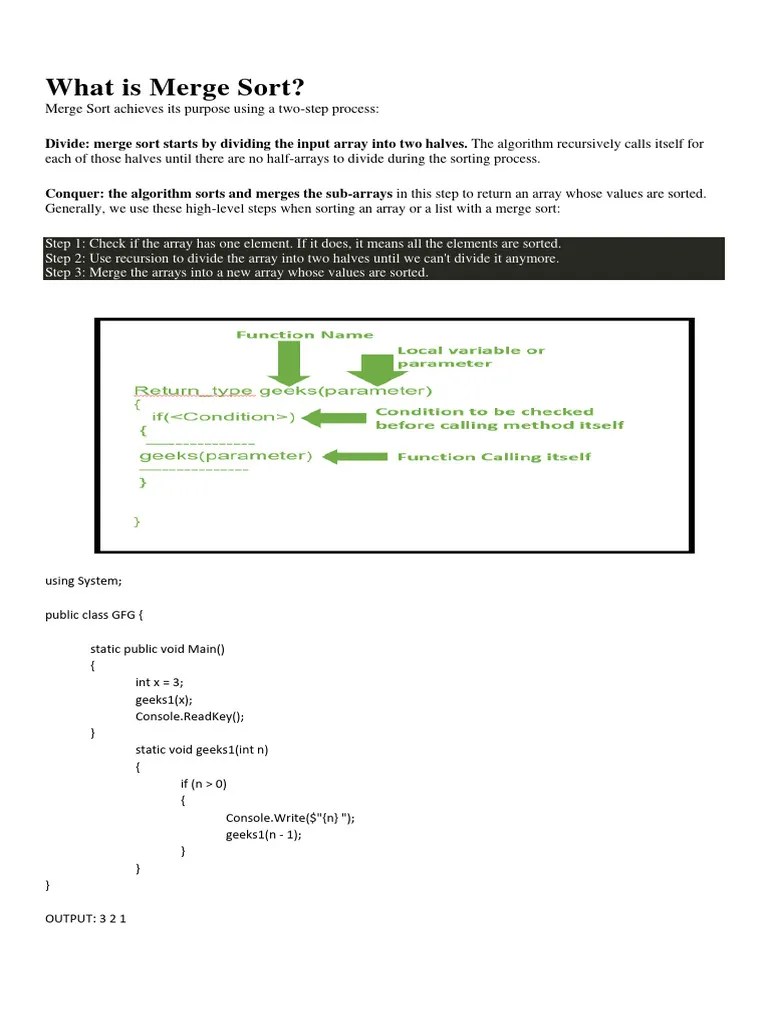 What Is Merge Sort | PDF | Computer Science | Mathematical Logic