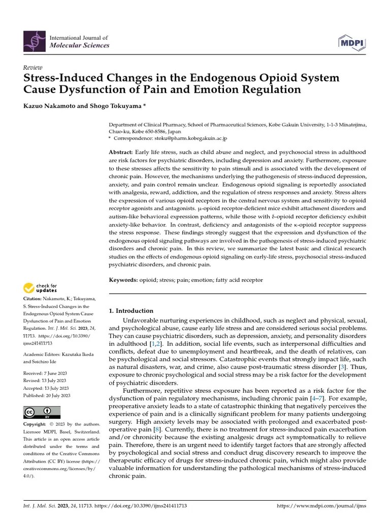 Stress-Induced Changes In The Endogenous Opioid System Cause ...
