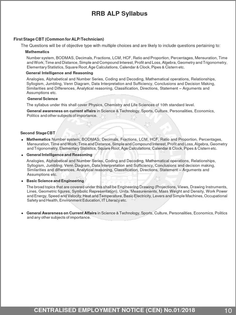 RRB Alp Syllabus | PDF | Mathematics | Geometry