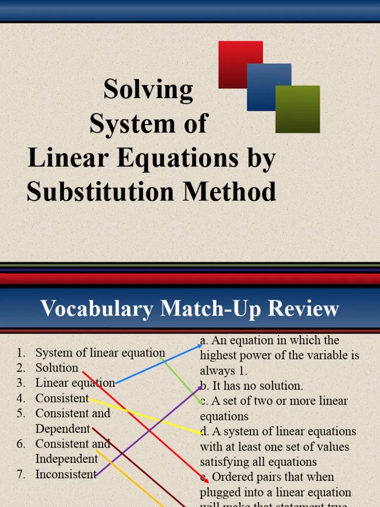 Solving System Of Equation By Substitution Method | PDF | Equations ...