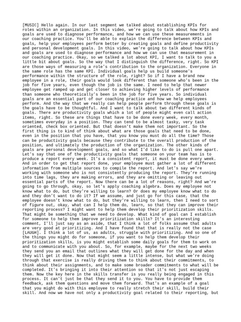 Goals And Performance | PDF | Performance Indicator | Goal