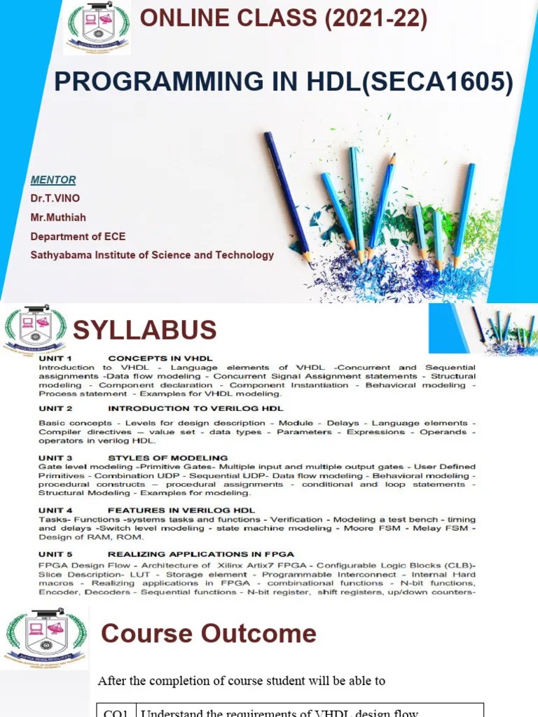 Unit-1 PPT-Concepts In VHDL New | PDF | Hardware Description Language ...