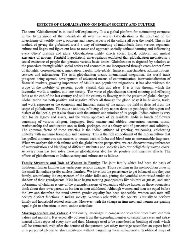 Globalisation | PDF | Globalization | Marriage