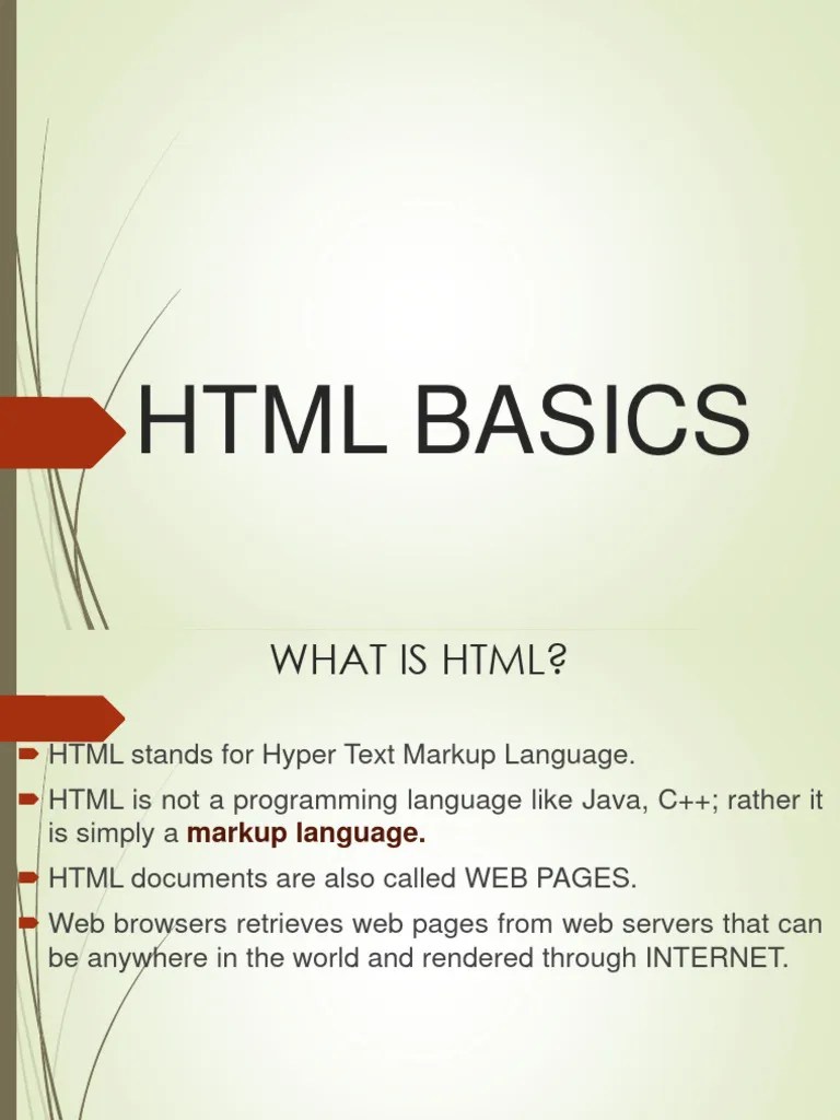 HTML Basics | PDF | Html Element | Html