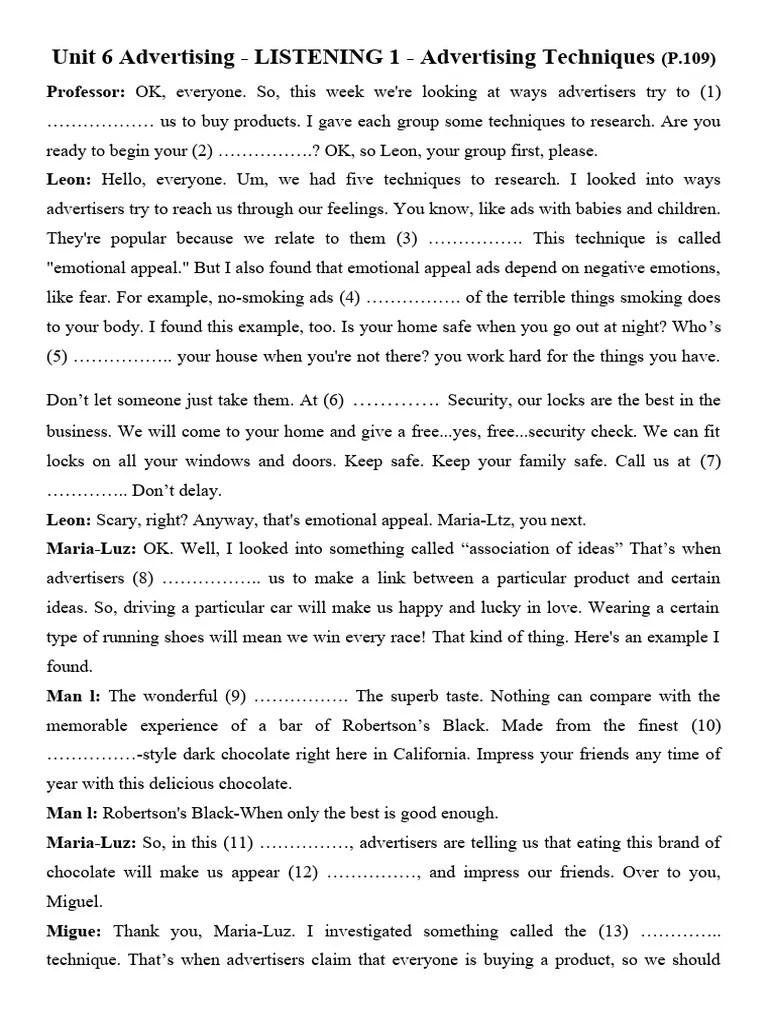 Unit 6 Advertising | PDF | Advertising