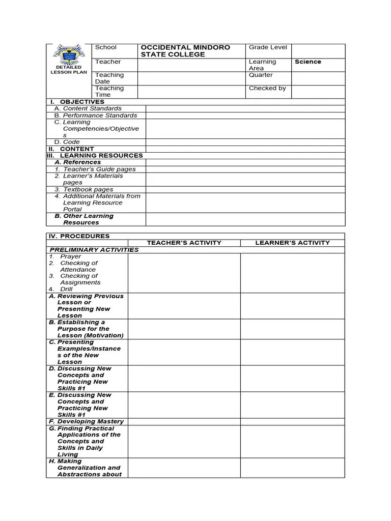 Detailed Lesson Plan | PDF