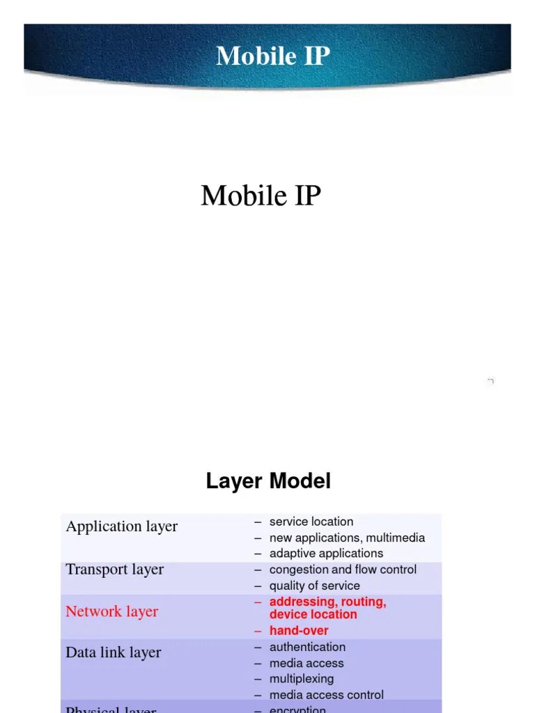 Chapter 7-Mobile IP | PDF | Internet Protocols | Computer Network