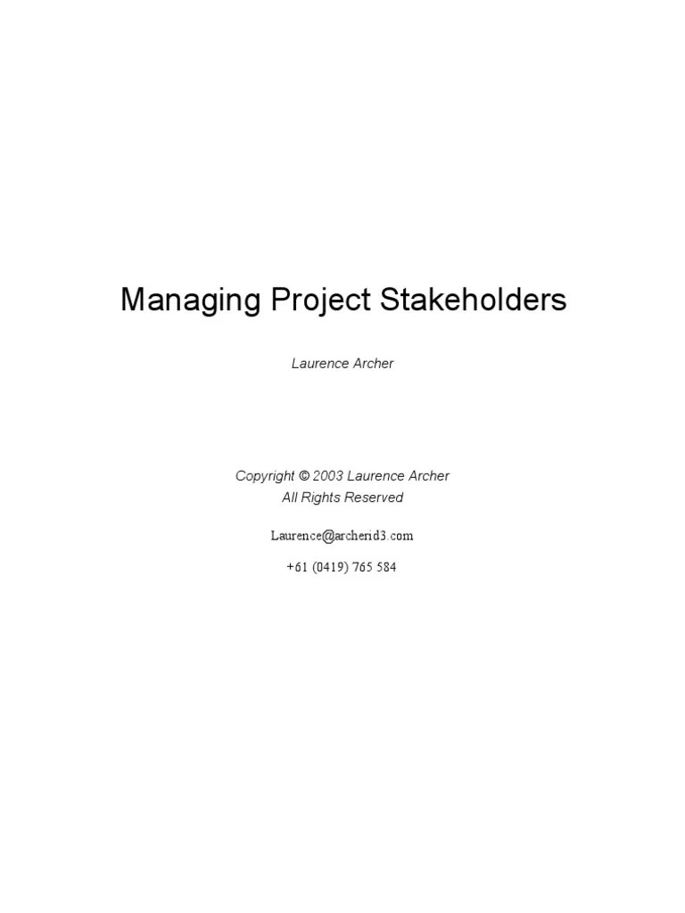 Guideline - Stakeholder Management | PDF | Stakeholder (Corporate ...