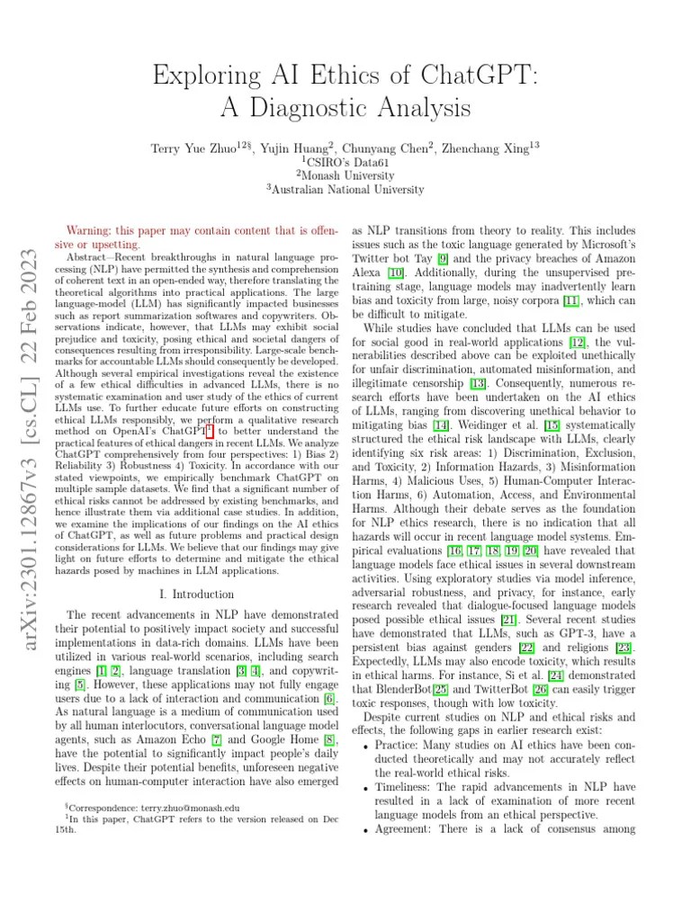 Exploring AI Ethics Of ChatGPT - A Diagnostic Analysis | PDF | Artificial Intelligence ...