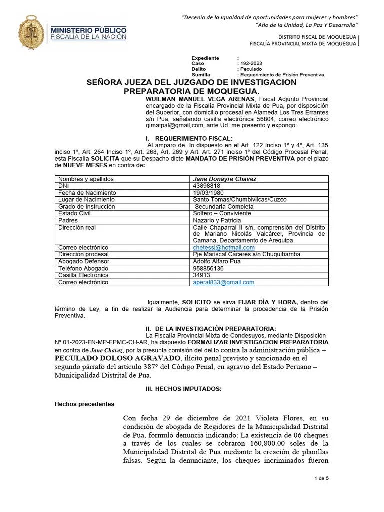 Requerimiento De Prision | Descargar Gratis PDF | Castigos | Derecho Penal