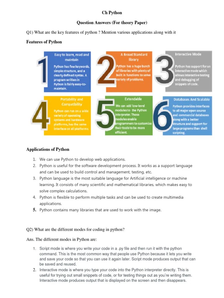 Class 9 Python Question Answers For Theory Exam | PDF | Python ...