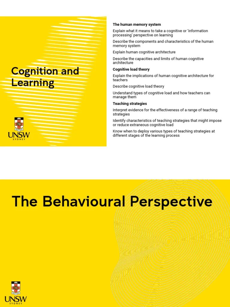 Lecture Slides - Cognition Week1 | PDF | Learning | Behaviorism