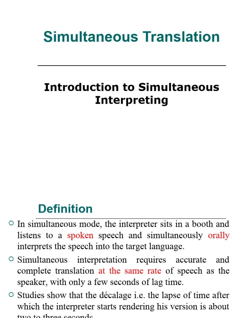 Introduction To Simultaneous Interpreting | PDF | Translations ...