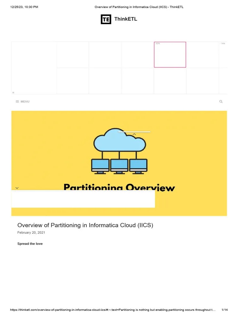 Partitioning In Informatica Cloud (IICS) - ThinkETL | PDF | Computer ...