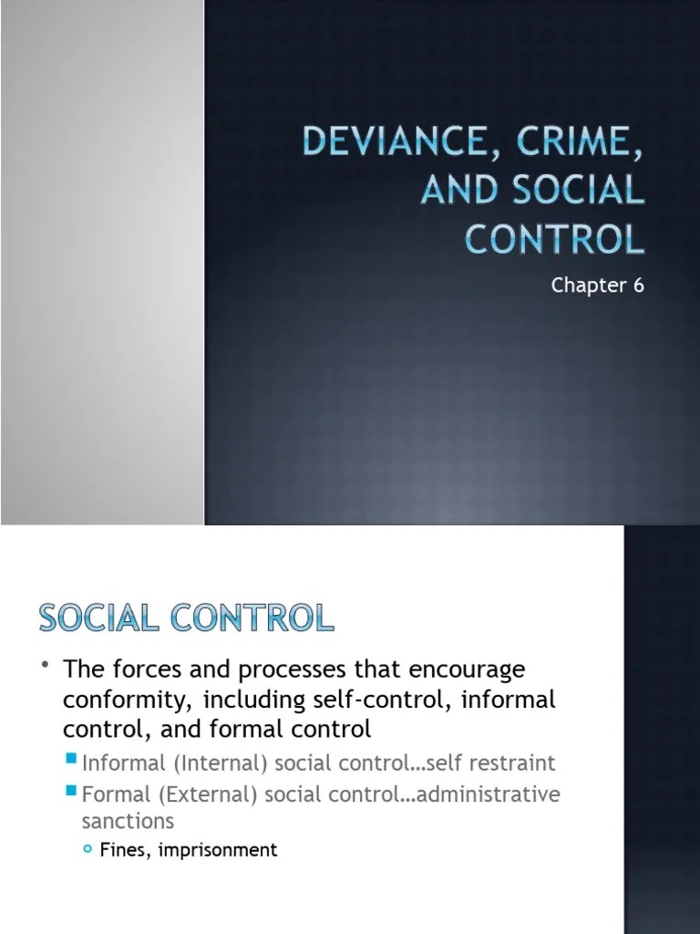Chapter 6 Deviance And Social Control | PDF | Deviance (Sociology) | Crimes