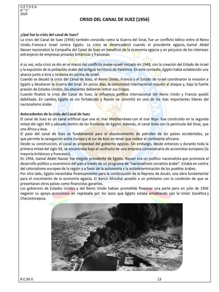Crisis Del Canal De Suez | PDF | Crisis De Suez | Egipto
