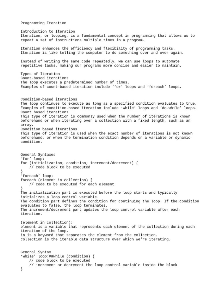 Programming Iteration2 | PDF | Control Flow | Iteration