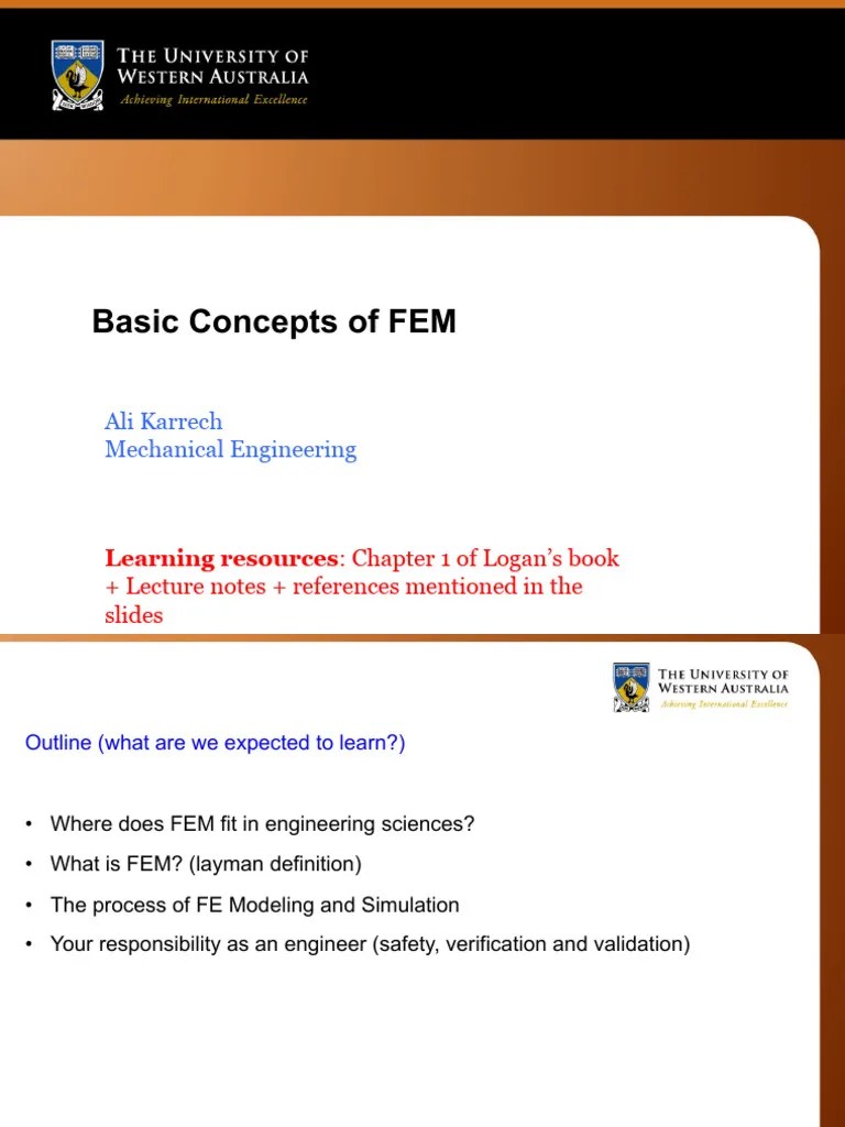 1 - Basic Concepts Of FEM | Download Free PDF | Finite Element Method ...