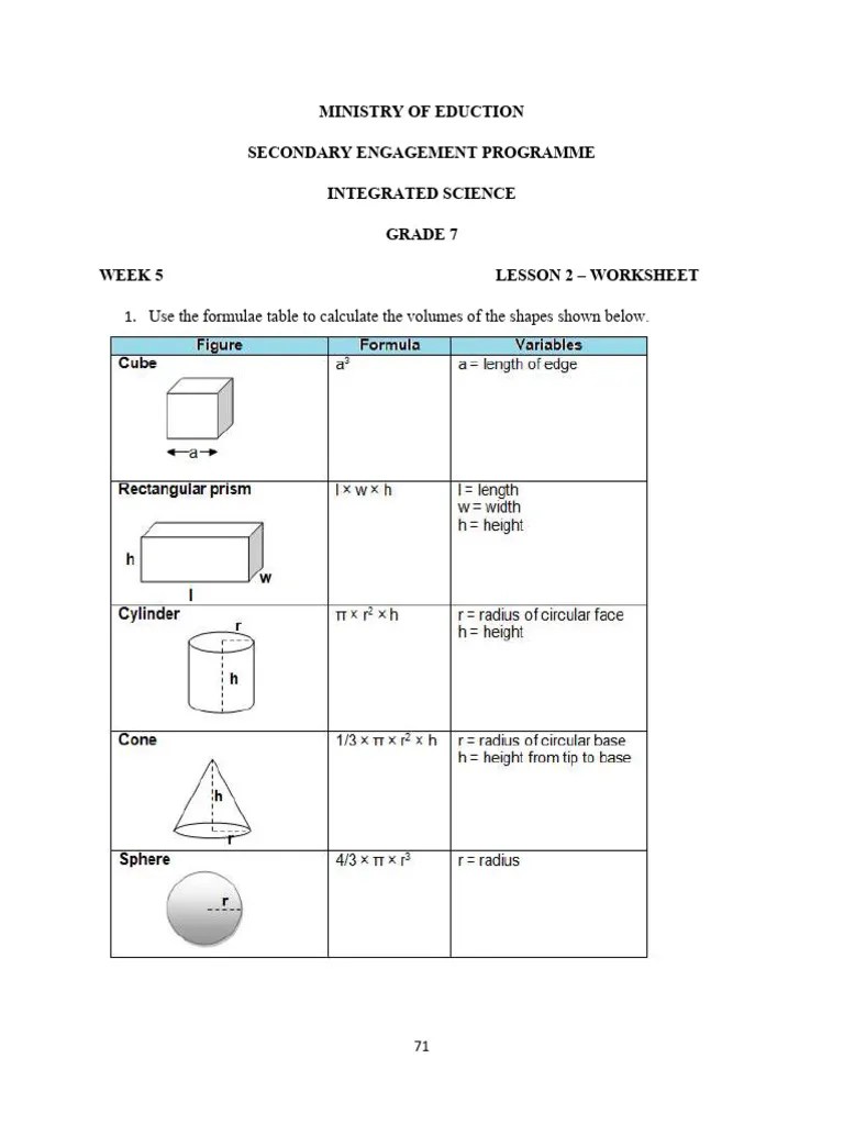 Grade 7 Integrated Science Week 5 Lesson 2 Worksheet 1 And Answer Sheet | PDF