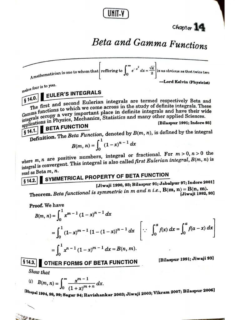 Advance Calculus Paper 1 Unit 5 Maths | PDF