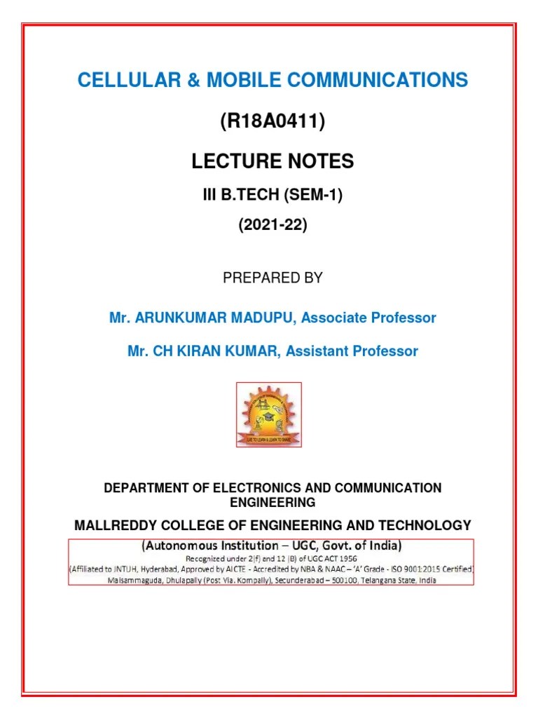 Cellular & Mobile Communications | PDF | Cellular Network | Lte ...