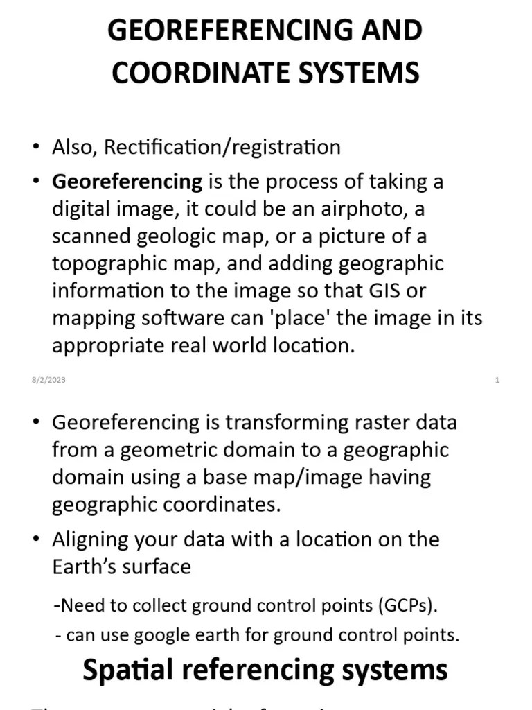 Georeferencing And Coordinate Systems | PDF | Latitude | Geodesy