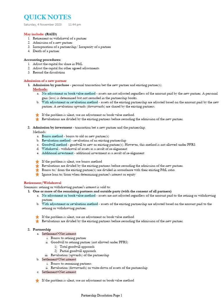 Partnership Dissolution | PDF | Book Value | Partnership