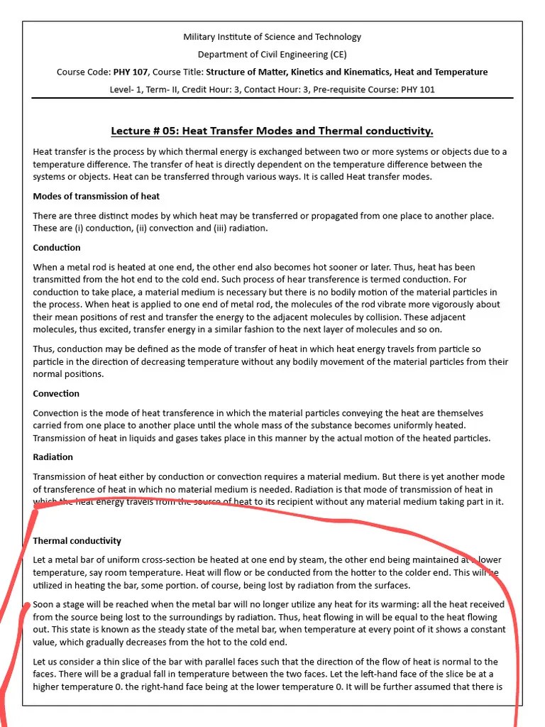 Heat Transfer Modes And Thermal Conductivity | PDF | Heat Transfer | Heat