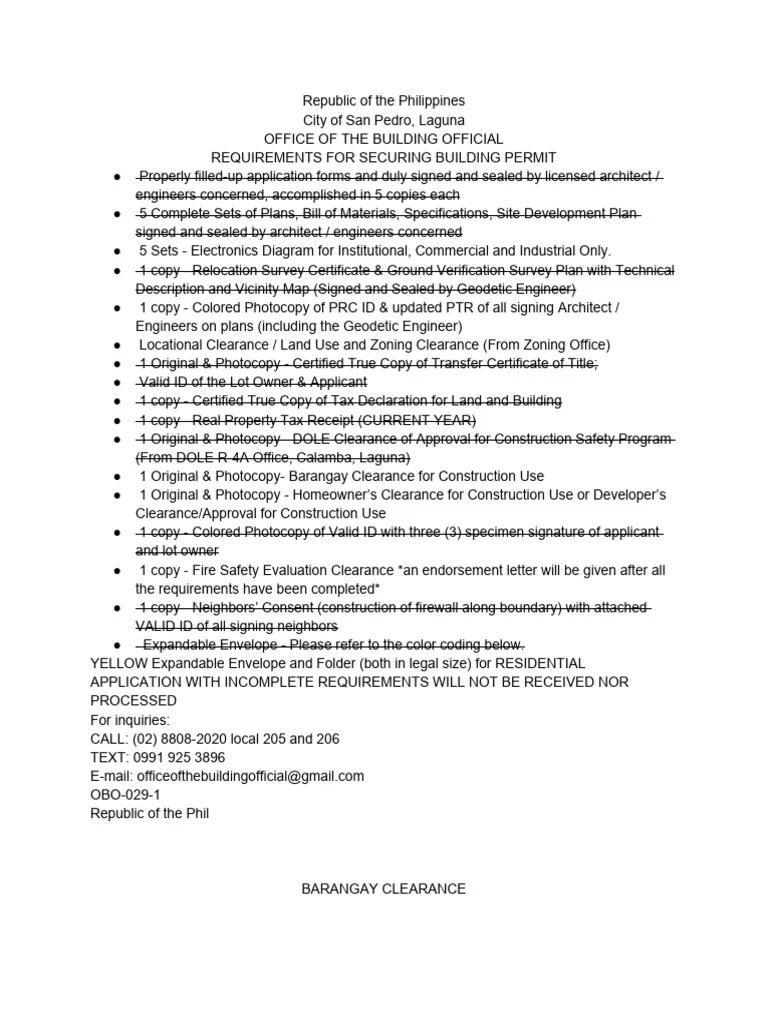 Building Permit Requirements | PDF