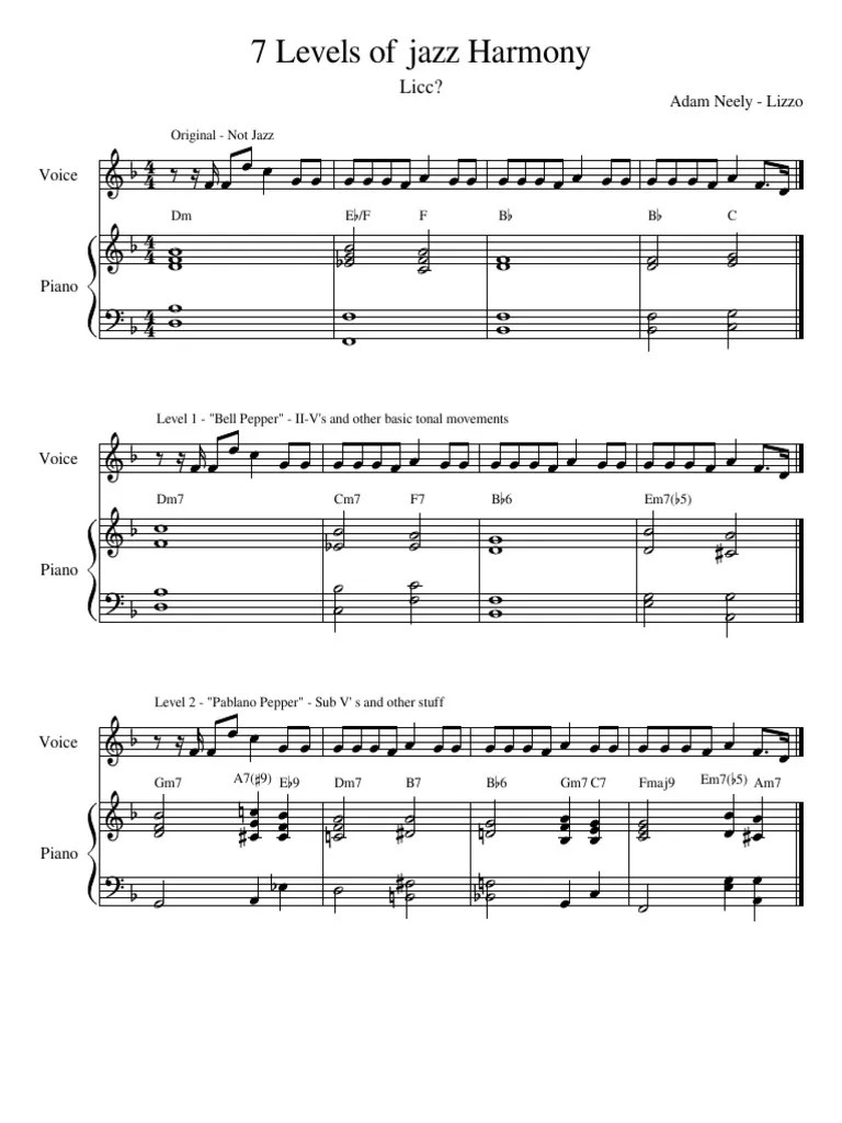 7 Levels Of Jazz Harmony - Adam Neely - Melissa Jefferson | PDF | Pitch ...