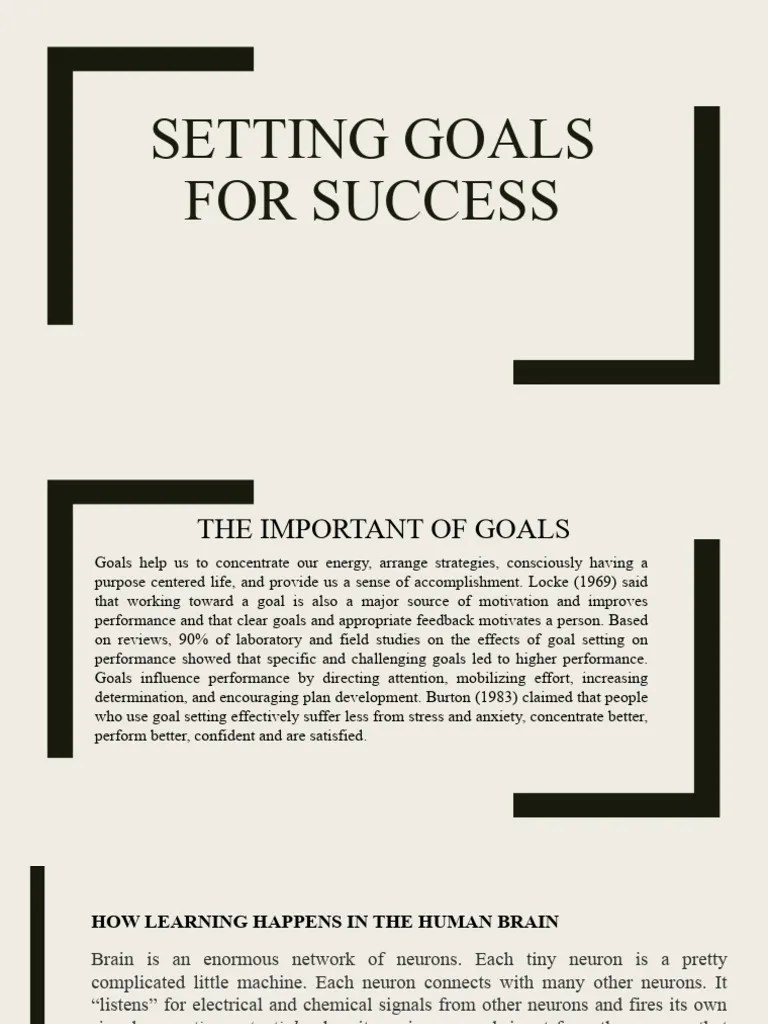 Setting Goals For Success | PDF
