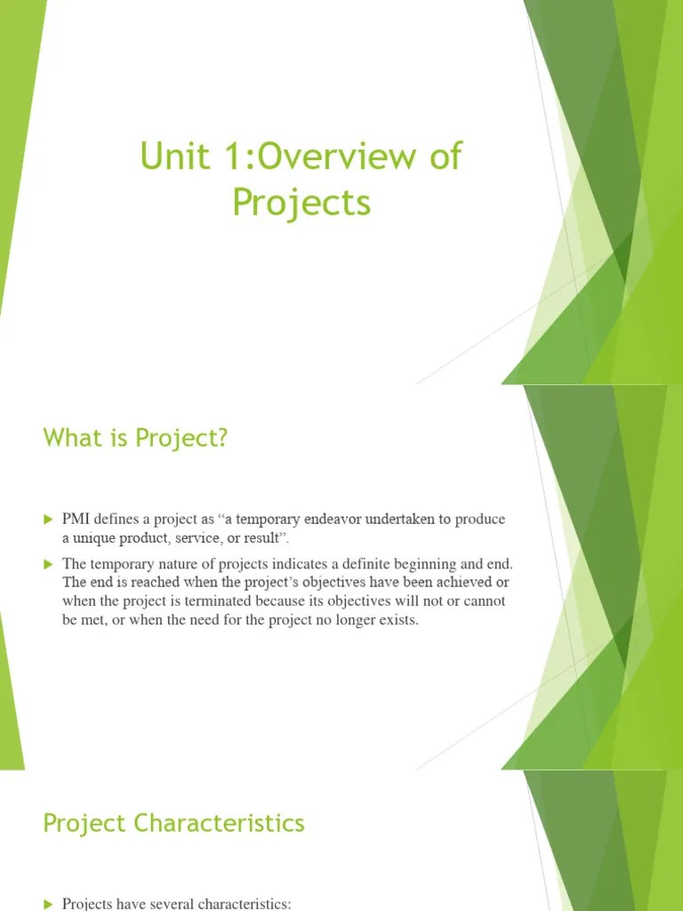 Unit 1 Overview Of Project | Download Free PDF | Project Management ...