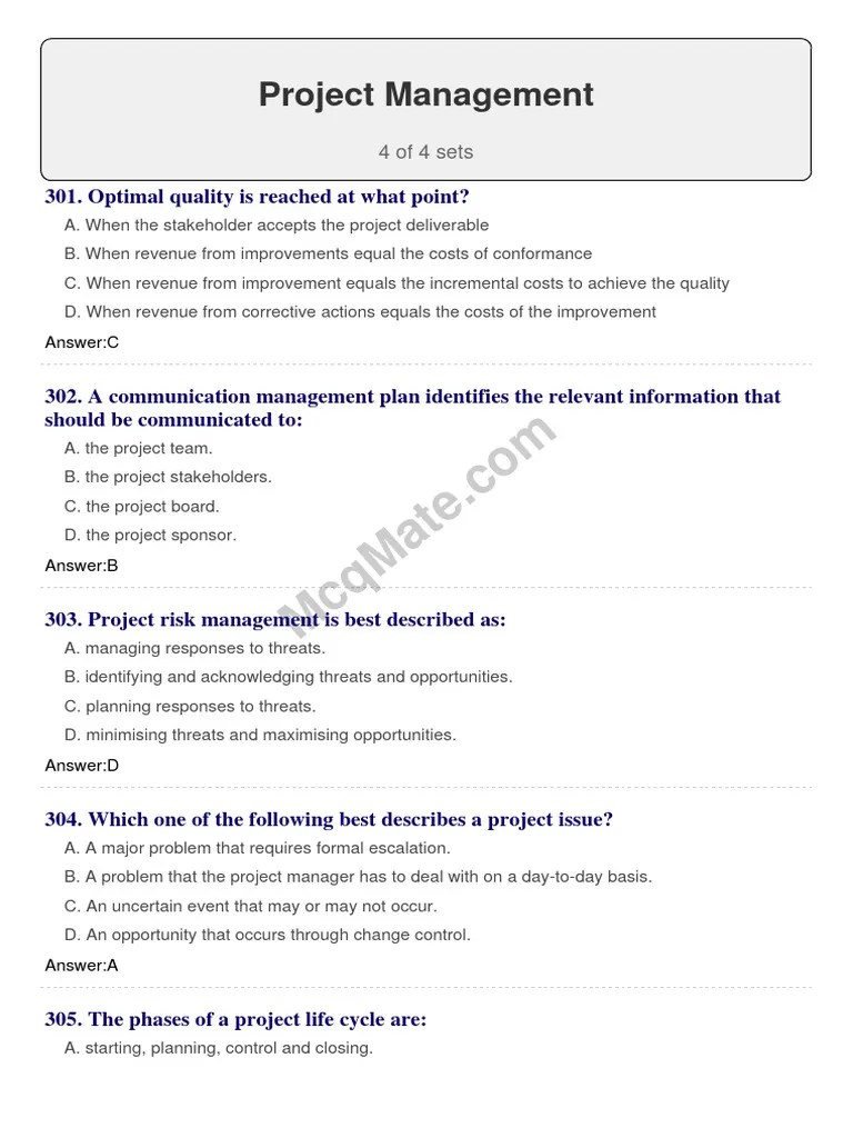 Project-Management (Set 4) | PDF | Project Management | Software ...