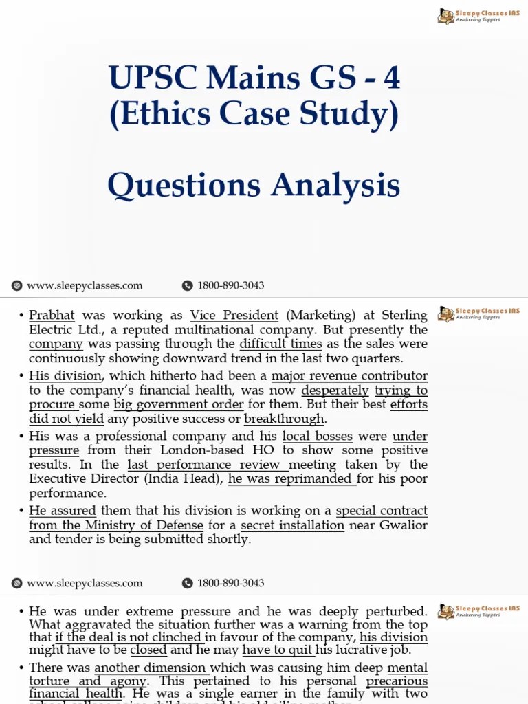 Ethics-Case-Study-Mains-Paper-Analysis-PDF | PDF | Business Ethics ...