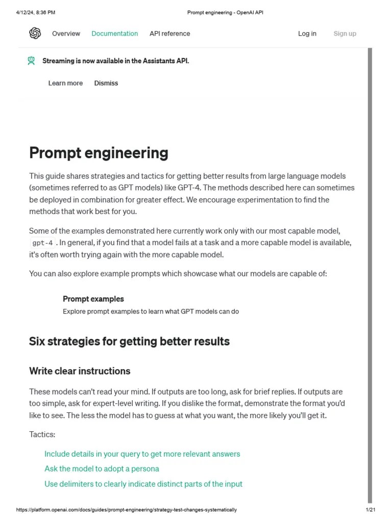Prompt Engineering - OpenAI API | PDF | Information Retrieval ...