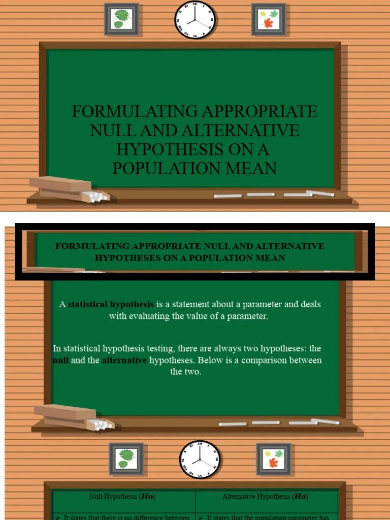 Formulating Appropriate Null And Alternative Hypothesis On A | Download Free PDF | Hypothesis ...