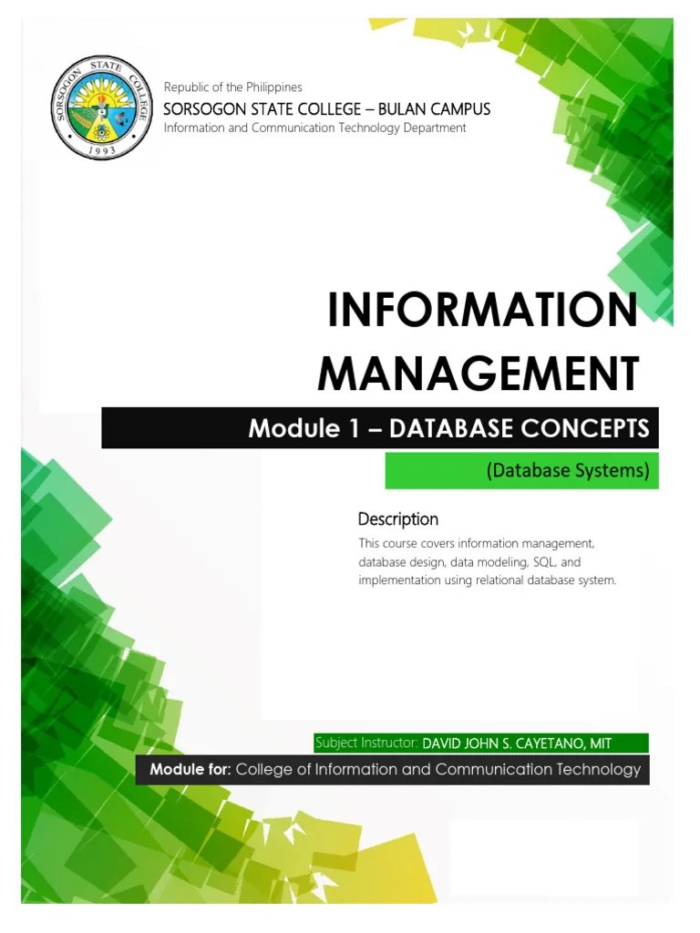 Module 1 - Database Systems | PDF | Databases | Metadata