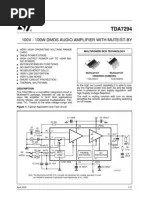 Tda7294 Audio Amplifier Circuits