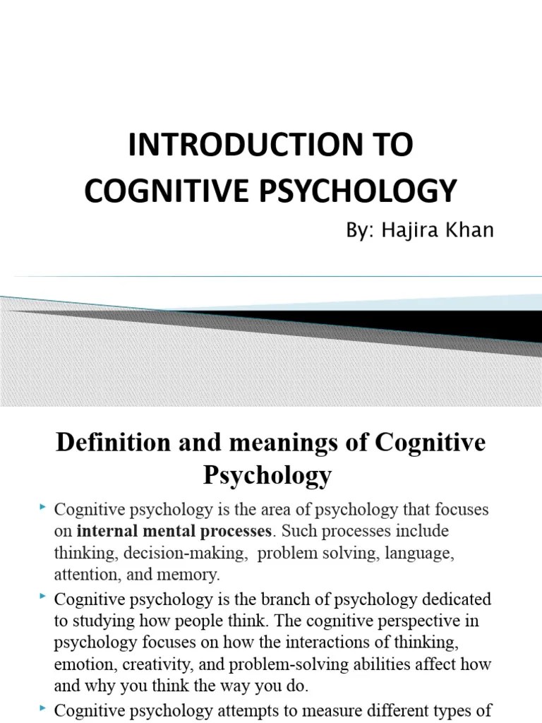 Introduction To Cognitive Psychology | PDF | Cognitive Psychology ...