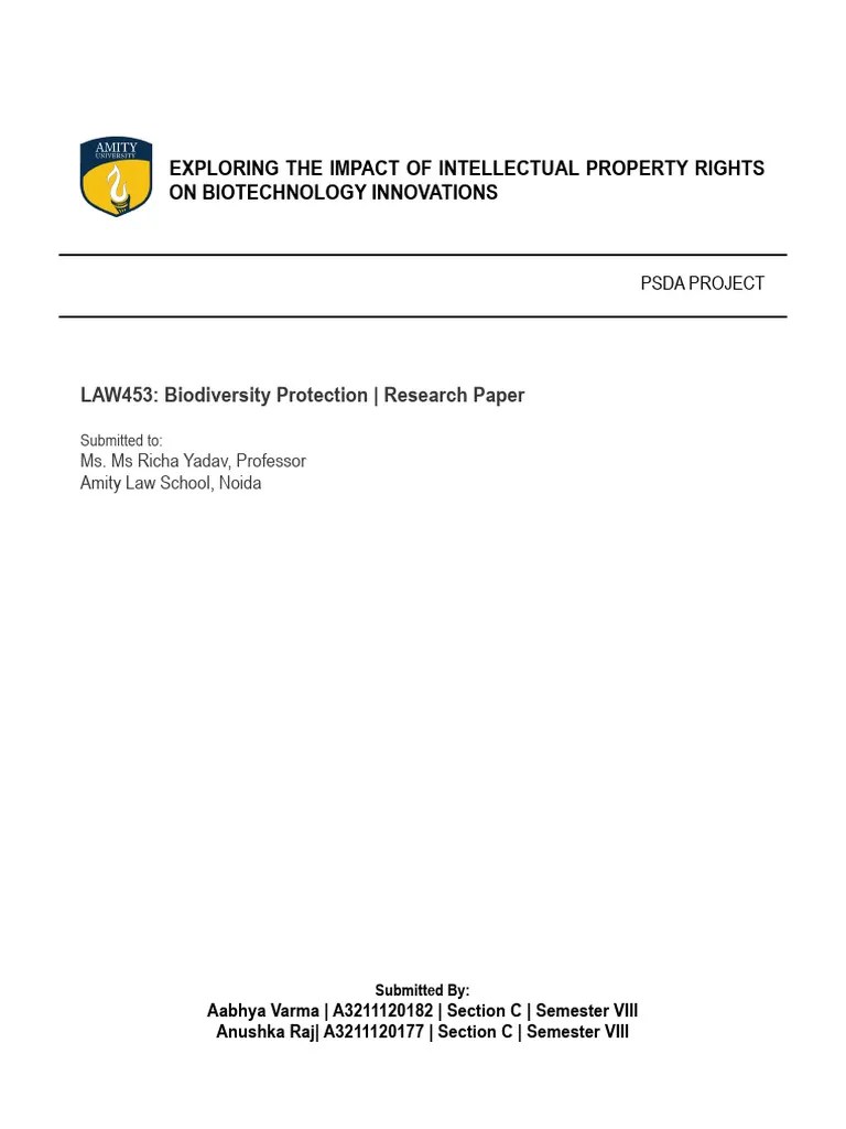 BIOdiversity Project | PDF | Biotechnology | Intellectual Property