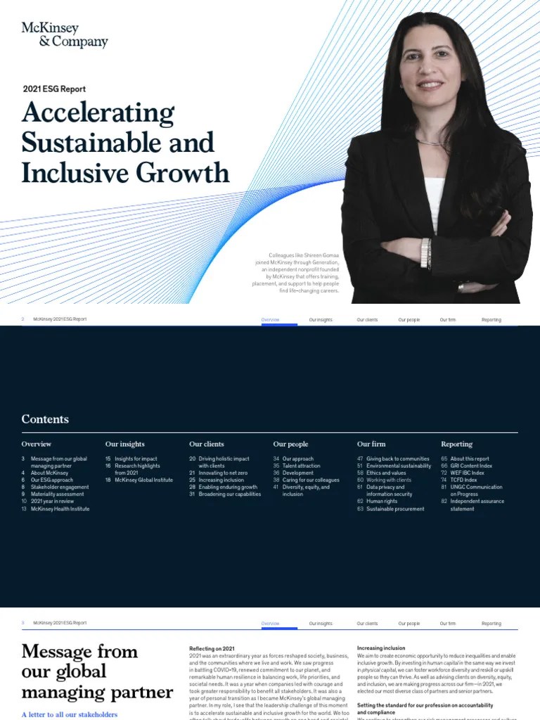 McKinsey Company 2021 ESG Report | PDF | Sustainability | Mc Kinsey ...