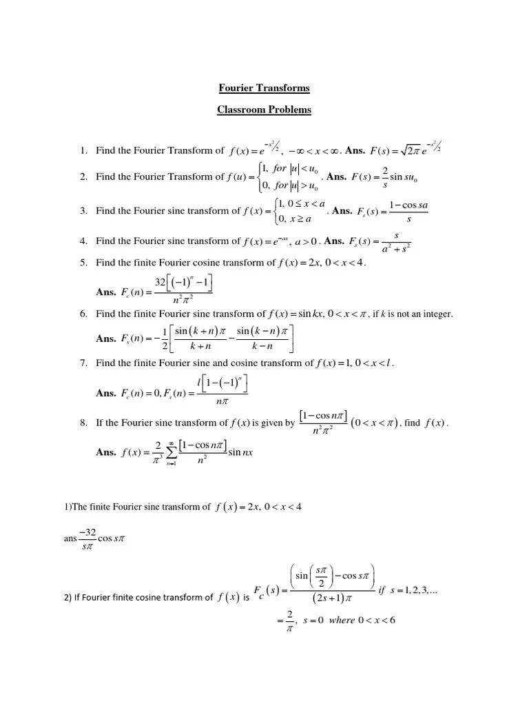 Fourier Transform - Class Room EXTC | PDF | Euclidean Geometry ...