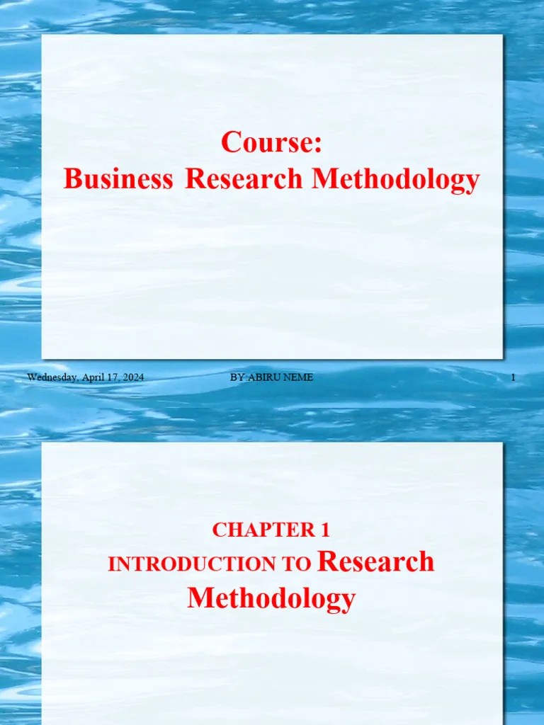 Chap 1 Introduction To Research Methodology | PDF | Methodology ...