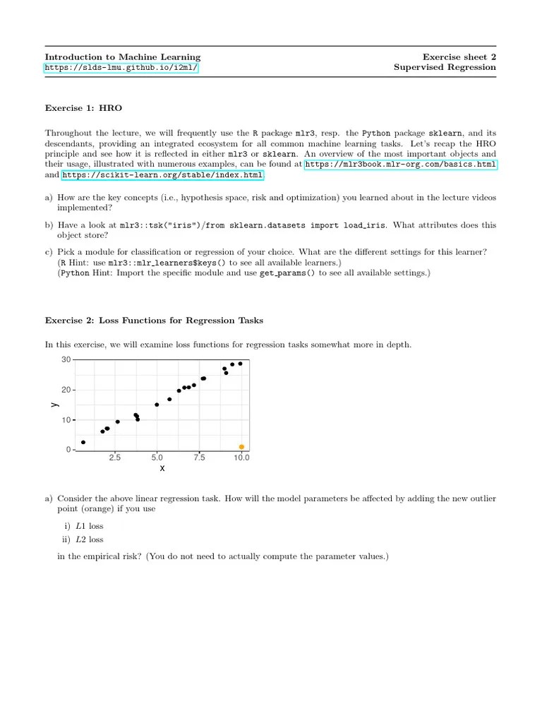 Regression Exercises | PDF | Regression Analysis | Loss Function