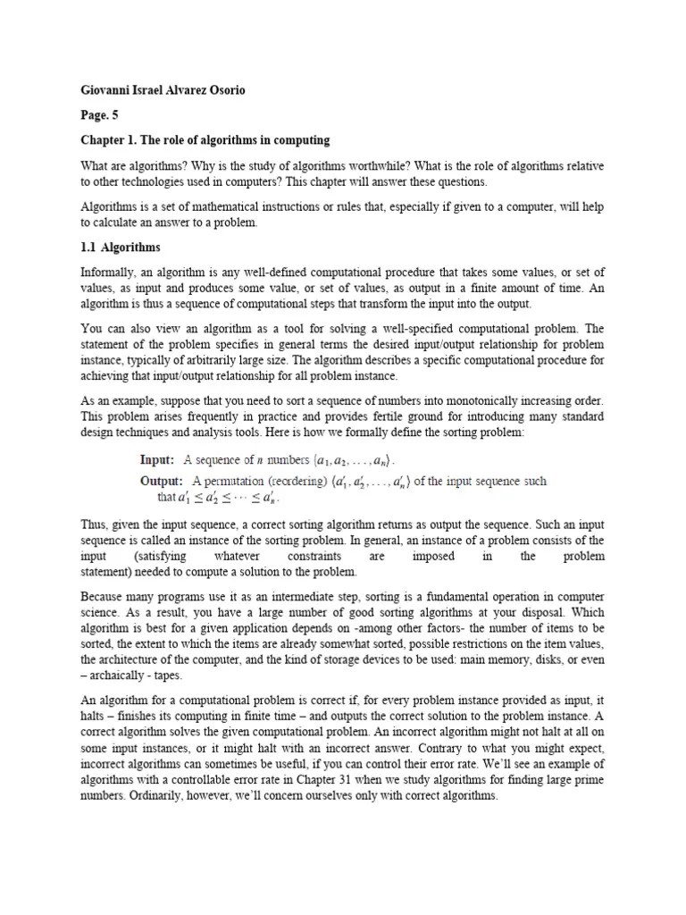 Chapter 1.0 Introduction To Algorithm 4th Edition | PDF | Algorithms ...