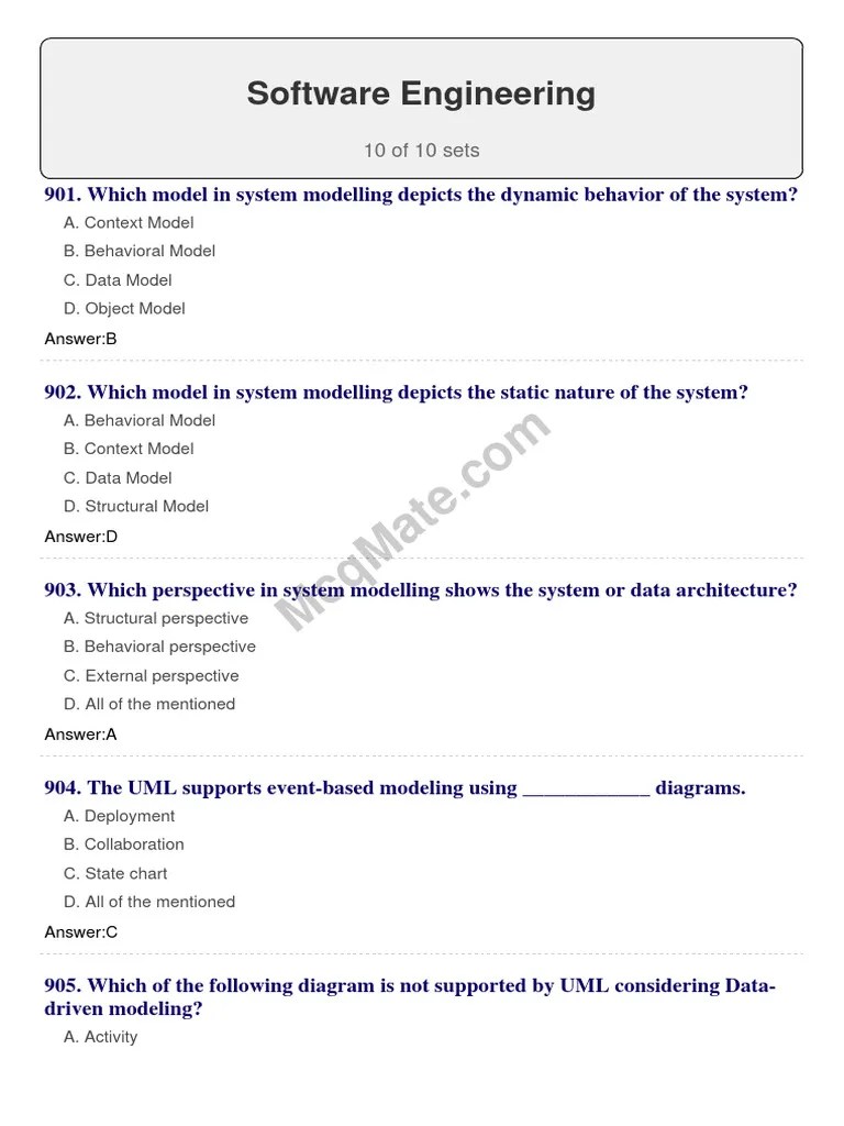 Software-Engineering (Set 10) | PDF | Software Testing | System